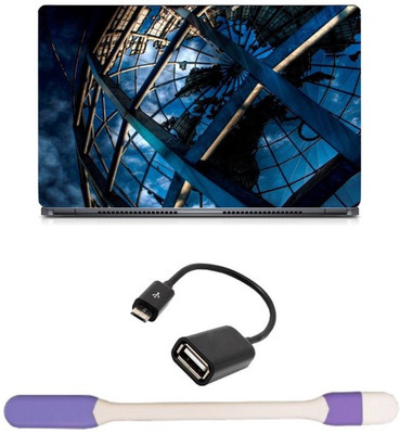 

Skin Yard 3D Destroyed Sphere Laptop Skin -14.1 Inch with USB LED Light & OTG Cable (Assorted) Combo Set
