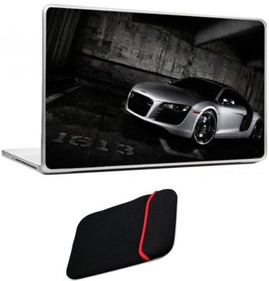 

Skin Yard Audi R8 Car Laptop Skin/Decals with Reversible Laptop Sleeve - 15.6 Inch Combo Set