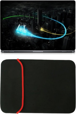 

Skin Yard City Light Show Laptop Skin/Decal with Reversible Laptop Sleeve - 15.6 Inch Combo Set