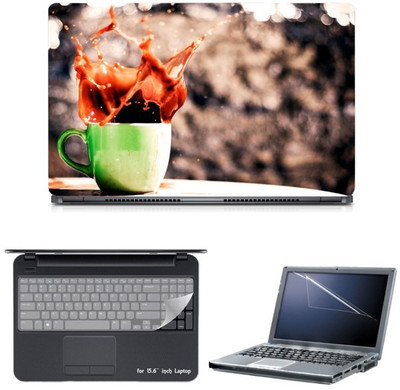 

Skin Yard Coffee Splash Photography Sparkle Laptop Skin with Screen Protector & Keyguard -15.6 Inch Combo Set