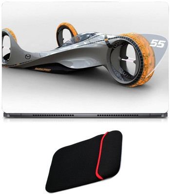 

Skin Yard Futurustic Car Laptop Skin/Decal with Reversible Laptop Sleeve - 14.1 Inch Combo Set