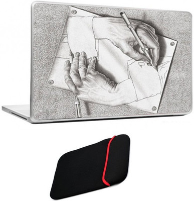 

Skin Yard Hand Sketch Drawing Laptop Skin/Decals with Reversible Laptop Sleeve - 15.6 Inch Combo Set