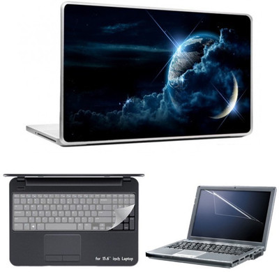 

Skin Yard Planet Clouds Light With Moon & Star Laptop Skins with Laptop Screen Guard & Laptop Keyguard -15.6 Inch Combo Set