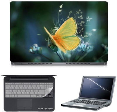 

Skin Yard Beautiful Butterfly Floral Laptop Skin with Screen Protector & Keyboard Skin -15.6 Inch Combo Set
