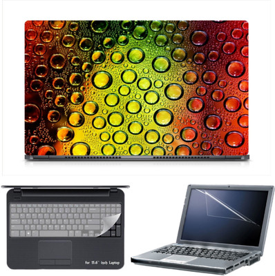 

Skin Yard Colorful Water Drops Laptop Skin Decal with Keyguard & Screen Protector -15.6 Inch Combo Set