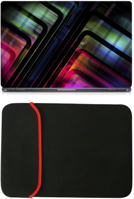

Skin Yard Colourful Landscapes Abstract Laptop Skin/Decal with Reversible Laptop Sleeve - 14.1 Inch Combo Set