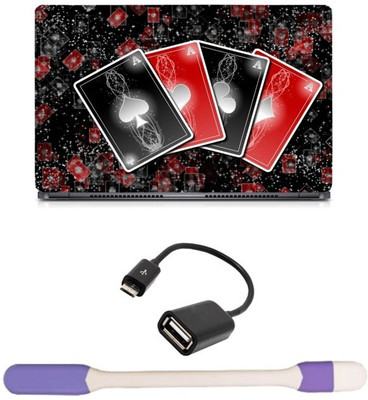 

Skin Yard Retro Playing Cards Laptop Skin with USB LED Light & OTG Cable - 15.6 Inch Combo Set