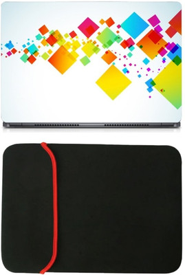 

Skin Yard Digital Parallelogram Rangoli Laptop Skin/Decal with Reversible Laptop Sleeve - 14.1 Inch Combo Set