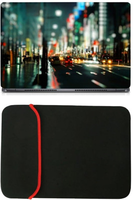 

Skin Yard Streets At Night Laptop Skin/Decal with Reversible Laptop Sleeve - 15.6 Inch Combo Set