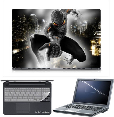 

Skin Yard Sparkle Black Spiderman Laptop Skin with Screen Protector & Keyboard Skin -15.6 Inch Combo Set