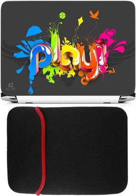 

FineArts Play 3D Laptop Skin with Reversible Laptop Sleeve Combo Set