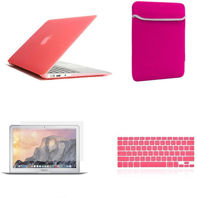 

LUKE For MACBOOK AIR 13.3 inch Hard Case Soft Sleeve Bag, Silicone Keyboard Cover, LCD HD Clear Screen Protector +12pcs Dust plug (Model: A1369 and A1466) Combo Set