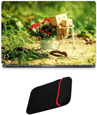 

Skin Yard Danboard Flower Cart Sparkle Laptop Skin/Decal with Reversible Laptop Sleeve - 15.6 Inch Combo Set