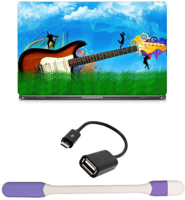 

Skin Yard Nature Guitar Laptop Skin with USB LED Light & OTG Cable - 15.6 Inch Combo Set