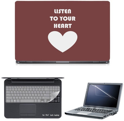 

Skin Yard Listen to Your Heart Sparkle Laptop Skin with Screen Protector & Keyguard -15.6 Inch Combo Set