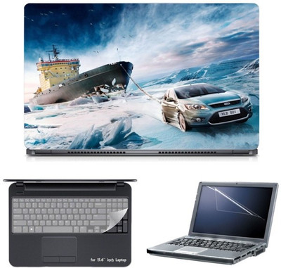 

Skin Yard Beautiful Car Pull Ship Laptop Skin with Screen Protector & Keyboard Skin -15.6 Inch Combo Set