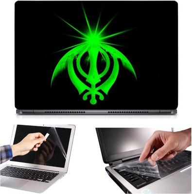 

Skin Yard 3in1 Combo- Sikh Symbol Laptop Skin with Screen Protector & Keyguard -15.6 Inch Combo Set