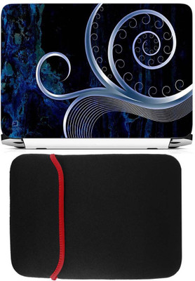 

FineArts Metal Swirl Laptop Skin with Reversible Laptop Sleeve Combo Set