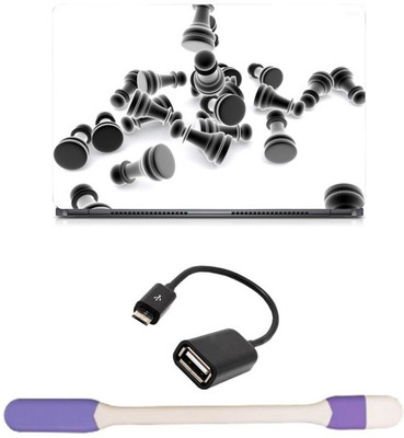 

Skin Yard Chess Pawns Indoor Game Sparkle Laptop Skin with USB LED Light & OTG Cable - 15.6 Inch Combo Set