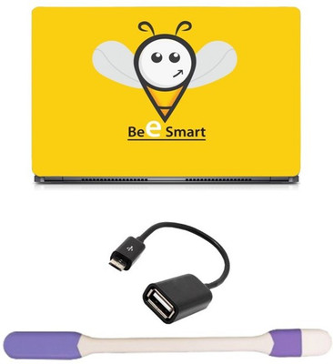 

Skin Yard Anime Bee Smart Sparkle Laptop Skin with USB LED Light & OTG Cable - 15.6 Inch Combo Set