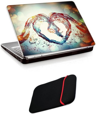 

Skin Yard Water Love Heart Shape Laptop Skin/Decal with Reversible Laptop Sleeve - 14.1 Inch Combo Set