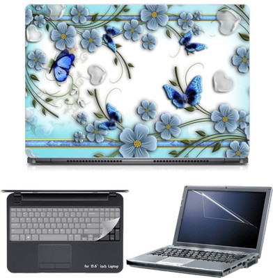 

Skin Yard Butterfly With Flower Abstract Laptop Skin with Screen Protector & Keyboard Skin -15.6 Inch Combo Set