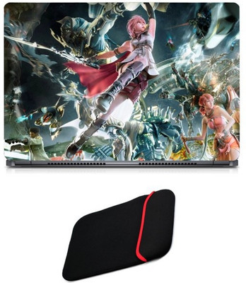 Skin Yard Final Fantasy XIII Laptop Skin/Decal with Reversible Laptop Sleeve - 14.1 Inch Combo Set