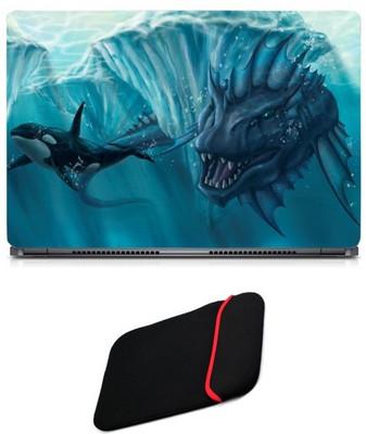 

Skin Yard Sea Monsters Laptop Skin/Decal with Reversible Laptop Sleeve - 14.1 Inch Combo Set