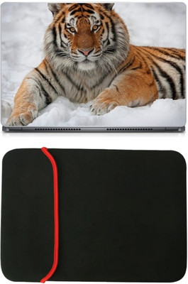 

Skin Yard Snow Tiger Laptop Skin/Decal with Reversible Laptop Sleeve - 14.1 Inch Combo Set