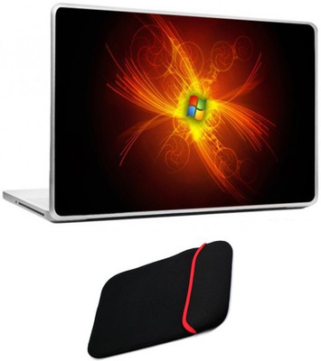 

Skin Yard Window Abstract Laptop Skin/Decal with Reversible Laptop Sleeve - 15.6 Inch Combo Set