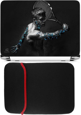 

FineArts Digital Hand Tennis Laptop Skin with Reversible Laptop Sleeve Combo Set