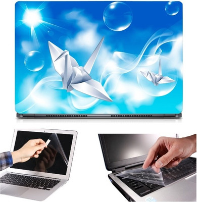 

Skin Yard 3in1 Combo- Paper Birds Laptop Skin with Screen Protector & Keyguard -15.6 Inch Combo Set