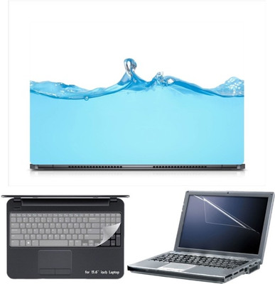 

Skin Yard Sparkle Blue Water Background Laptop Skin with Screen Protector & Keyboard Skin -15.6 Inch Combo Set