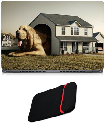 

Skin Yard Cute Dog Shelter Sparkle Laptop Skin/Decal with Reversible Laptop Sleeve - 15.6 Inch Combo Set