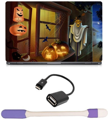 

Skin Yard Zombie Halloween Laptop Skin with USB LED Light & OTG Cable - 15.6 Inch Combo Set
