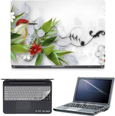 

Skin Yard Blooms For Birds with Flower Laptop Skin with Screen Protector & Keyboard Skin -15.6 Inch Combo Set