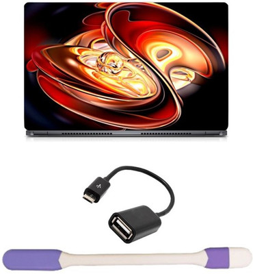 

Skin Yard Sphere In A Shell Laptop Skin -14.1 Inch with USB LED Light & OTG Cable (Assorted) Combo Set