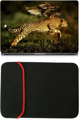

Skin Yard Jaguaar Cheetah Wings Laptop Skin/Decal with Reversible Laptop Sleeve - 15.6 Inch Combo Set