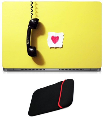 

Skin Yard Receiver Love Laptop Skin/Decal with Reversible Laptop Sleeve - 14.1 Inch Combo Set