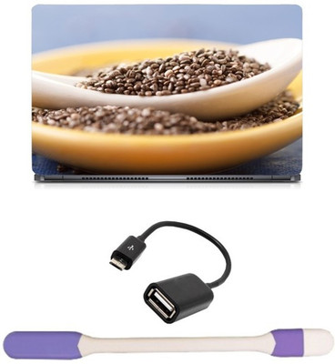 

Skin Yard Coffee Beans Laptop Skin -14.1 Inch with USB LED Light & OTG Cable (Assorted) Combo Set