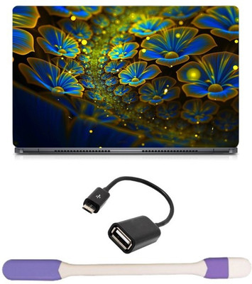 

Skin Yard Big Glowing Flower Laptop Skin with USB LED Light & OTG Cable - 15.6 Inch Combo Set
