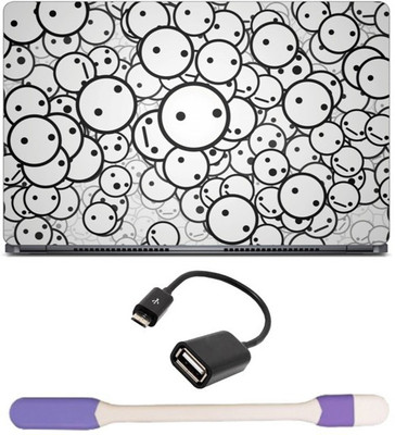 

Skin Yard May BE Smiles Or Not Laptop Skin with USB LED Light & OTG Cable - 15.6 Inch Combo Set