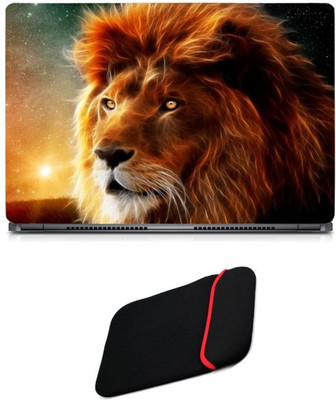 

Skin Yard Lion Eye Hair Art Laptop Skin/Decal with Reversible Laptop Sleeve - 15.6 Inch Combo Set