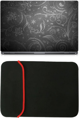 

Skin Yard Black & White Matte Abstract Laptop Skin/Decal with Reversible Laptop Sleeve - 15.6 Inch Combo Set