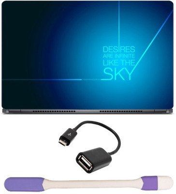 

Skin Yard Desires Like Sky Laptop Skin with USB LED Light & OTG Cable - 15.6 Inch Combo Set