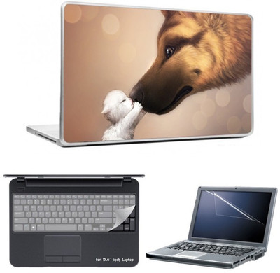 

Skin Yard Cat and Dogs Kissing Laptop Skins with Laptop Screen Guard & Laptop Keyguard -15.6 Inch Combo Set