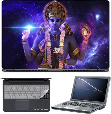

Skin Yard 3D Lord Vishnu Imagination Laptop Skin with Screen Protector & Keyboard Skin -15.6 Inch Combo Set