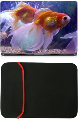 

Skin Yard Gold fish Laptop Skin/Decal with Reversible Laptop Sleeve - 14.1 Inch Combo Set