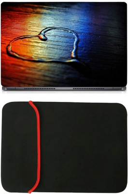 

Skin Yard Light Heart Water Rainbow Laptop Skin/Decal with Reversible Laptop Sleeve - 14.1 Inch Combo Set