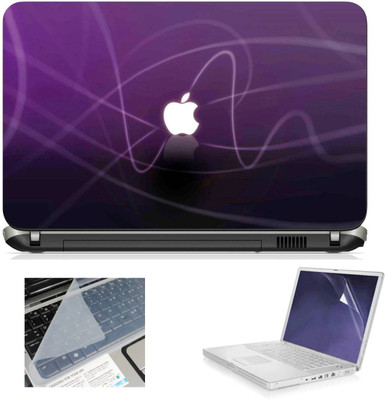 

Geek apple logo purple waves 3in1 Laptop Skins with Laptop Screen Guard and Key Protector HQ1082 15.6 Inch Combo Set